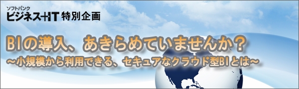 【特集】BIの導入、あきらめていませんか？～小規模から利用できる、セキュアなクラウド型BIとは～