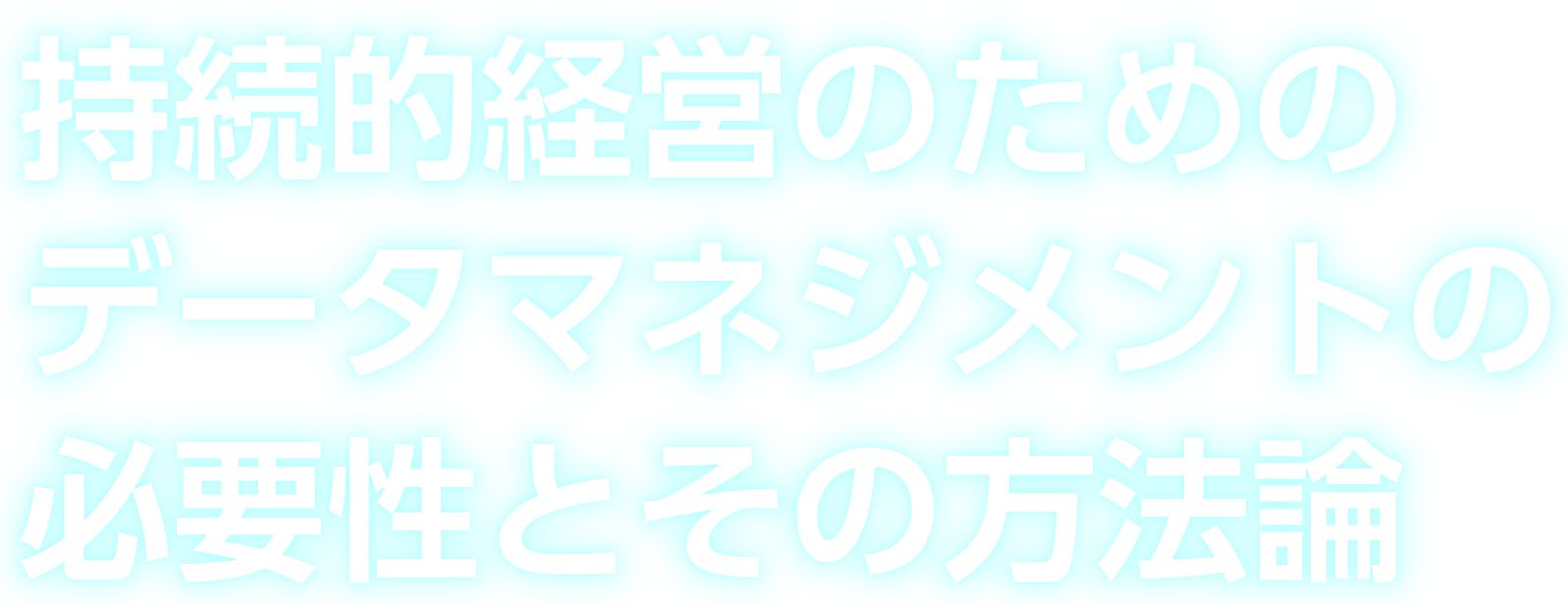 持続的経営のためのデータマネジメントの必要性とその方法論